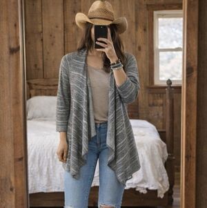 🖤 Volcom Women's Open Front Heather Gray Cardigan – Size Small‎ 🖤